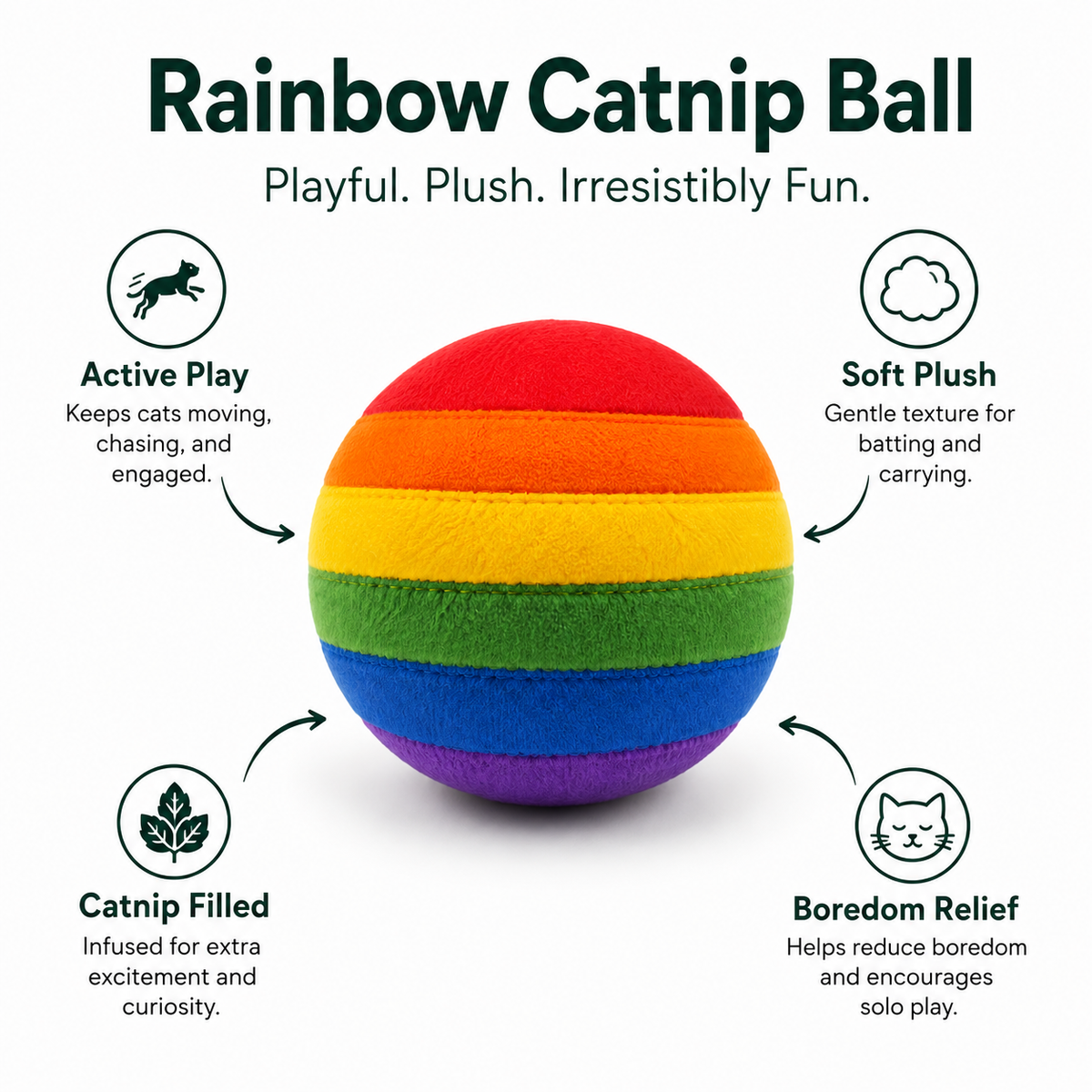 Rainbow Catnip Ball