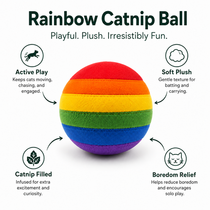 Rainbow Catnip Ball